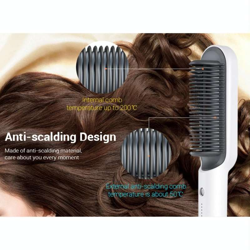 K-SKIN KD380 Hair Straightener Electric Straight Hair Curler Comb Brush PTC Heating Ceramic Strai...