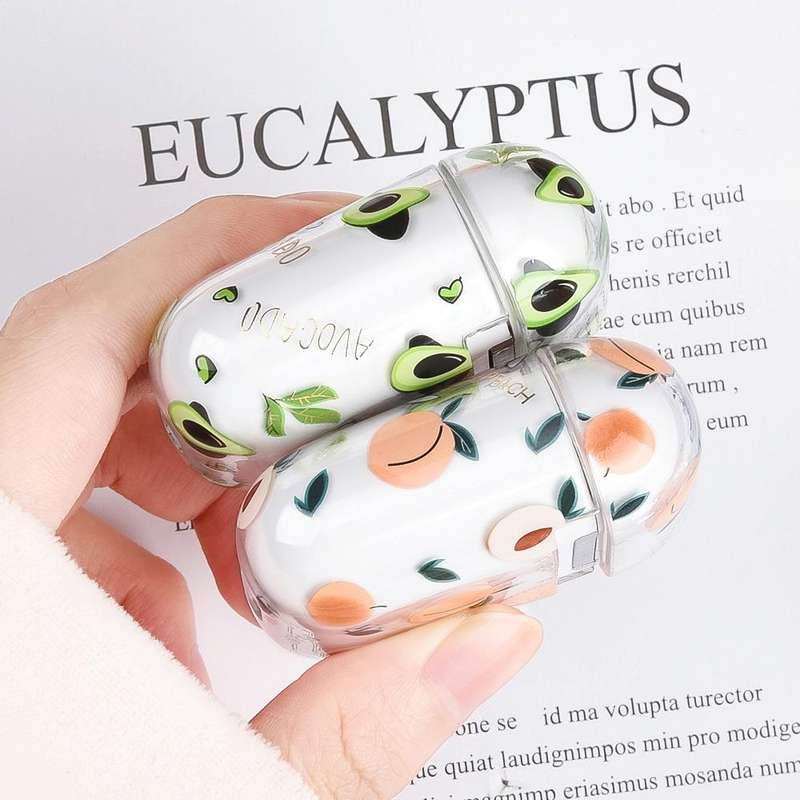 For AirPods Pro 2 Bronzing Fruit Pattern PC Earphone Hard Protective Case(Fruit Platter)