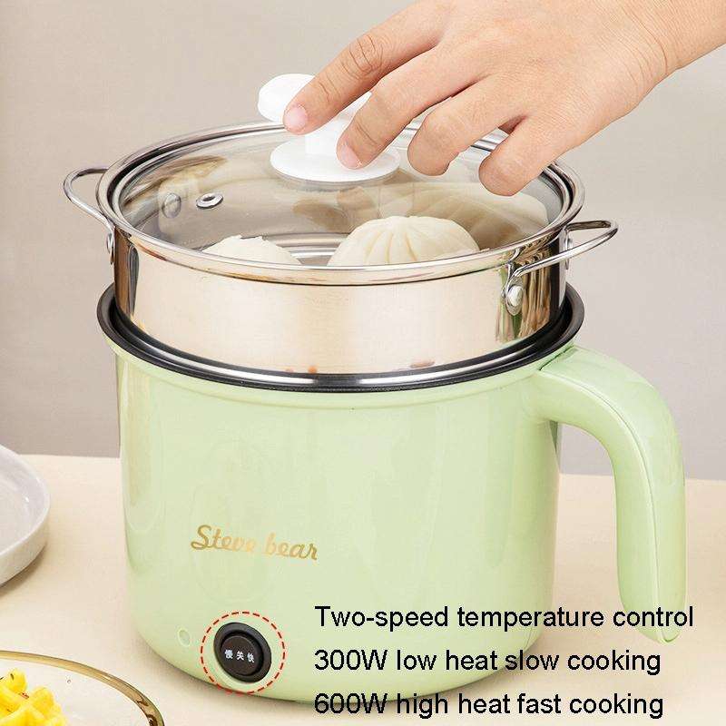 18cm Fast / Slow Gear+Non-stick Pot+Stainless Steel Steaming Grid Multifunctional Mini Electric C...