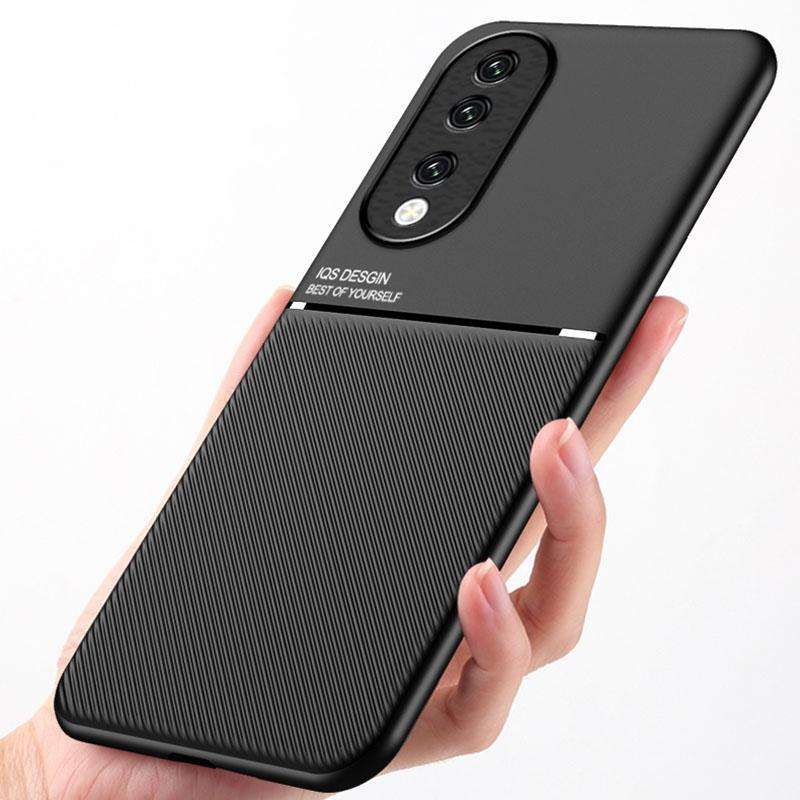 For Honor 90 Classic Tilt Strip Grain Magnetic Shockproof PC + TPU Phone Case(Blue)