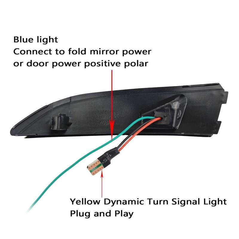 1 Pair For Ford Fiesta 2008-2017 Car Dynamic LED Turn Signal Light Rearview Mirror Flasher Water ...