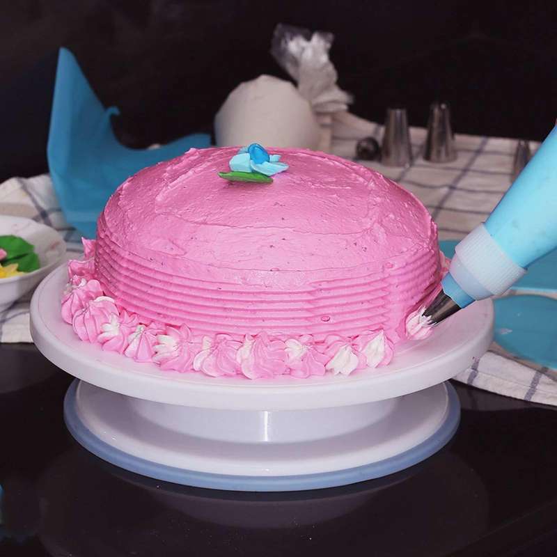 106 in 1 Cake Turntable Set Stainless Steel Decorating Mouth Cake Decorating Baking Tool(Blue)