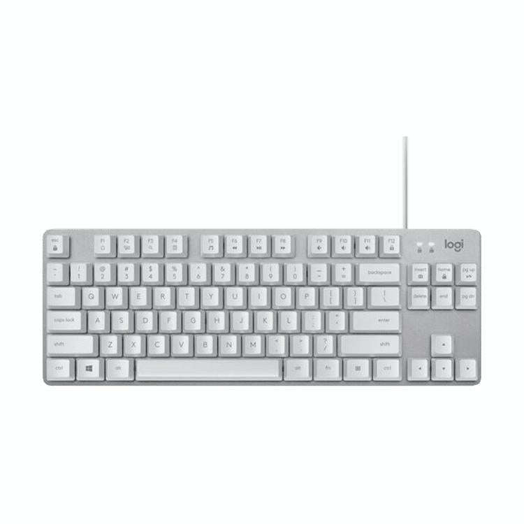 Logitech K835 Mini Mechanical Wired Keyboard, Green Shaft (White)
