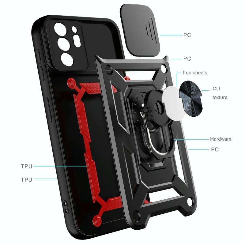 For Samsung Galaxy Note20 Ultra 5G Sliding Camera Cover Design TPU+PC Protective Case(Black)
