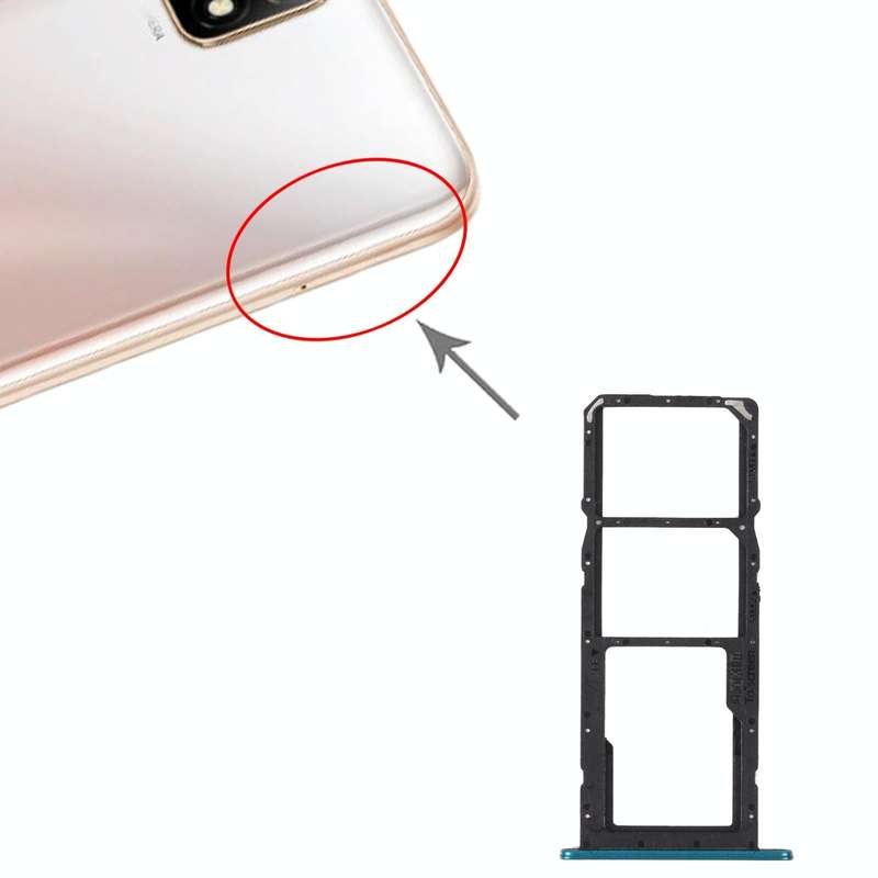 SIM Card Tray + SIM Card Tray + Micro SD Card Tray for Huawei Enjoy 20 SE 4G(Green)