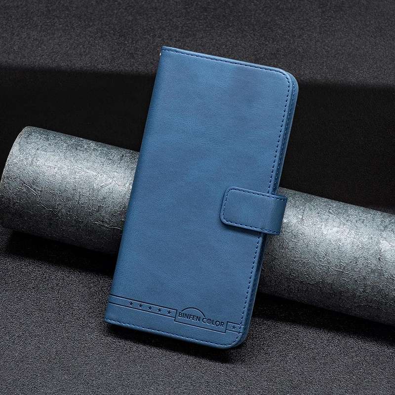 For Samsung Galaxy A23 5G Magnetic Clasp RFID Blocking Anti-Theft Leather Case(Blue)