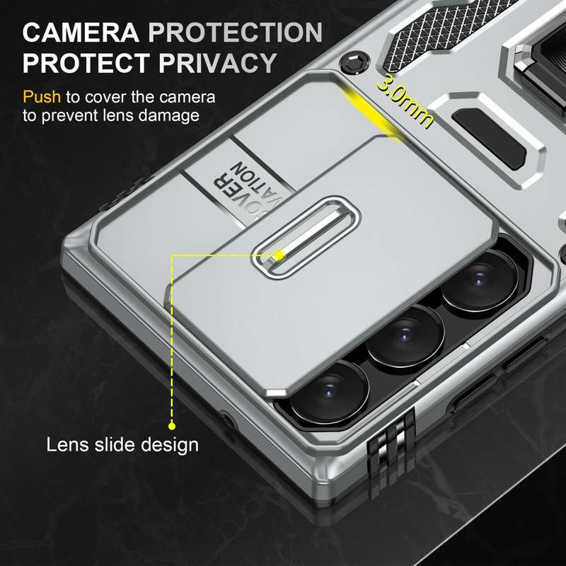 For Samsung Galaxy S24 Ultra 5G Armor PC + TPU Camera Shield Phone Case(Grey)