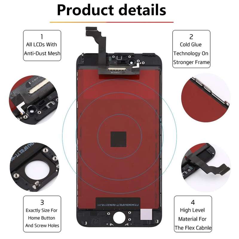 Original LCD Screen for iPhone 6 Plus Digitizer Full Assembly (Black)
