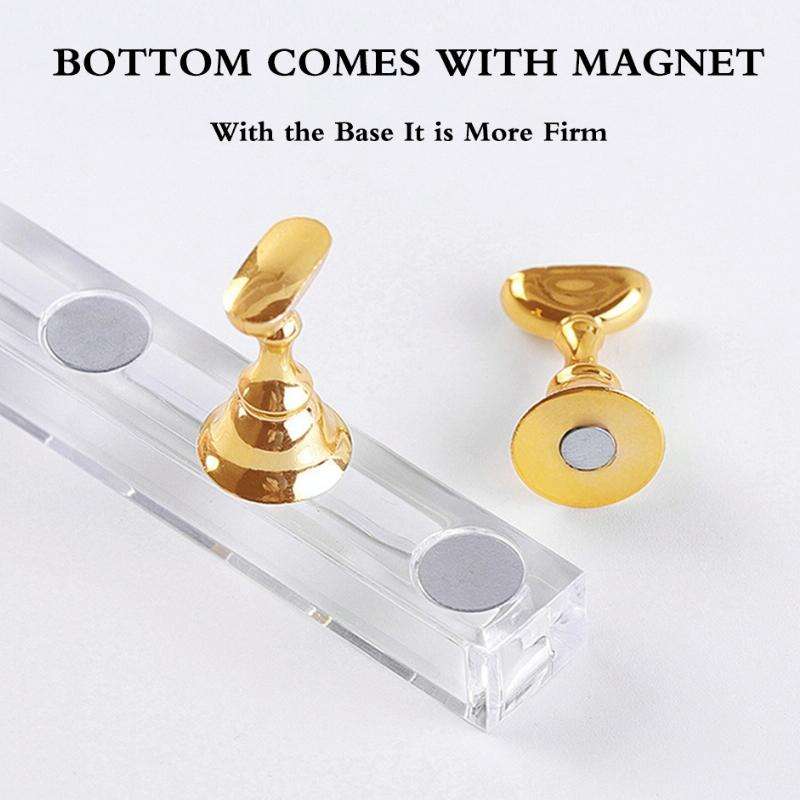 2 PCS Nail Art Chessboard Holder Nail Sheet Acrylic Base Practice Stand(Gold)