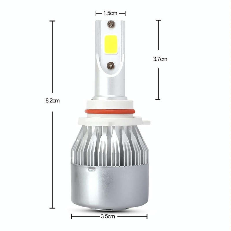 2 PCS 9005 18W 1800 LM 8000K IP68 Casnbus Constant Current Car LED Headlight with 2 COB Lamps, DC...