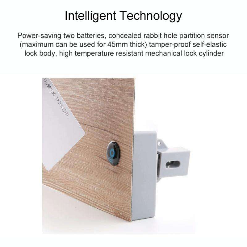 T3 ABS Magnetic Card Induction Lock Invisible Bilateral Open Cabinet Door Lock (Grey)
