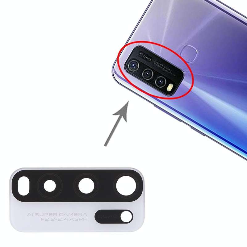 For Vivo Y50 1935, V1965A / Vivo Y30 1938 10pcs Back Camera Lens (White)
