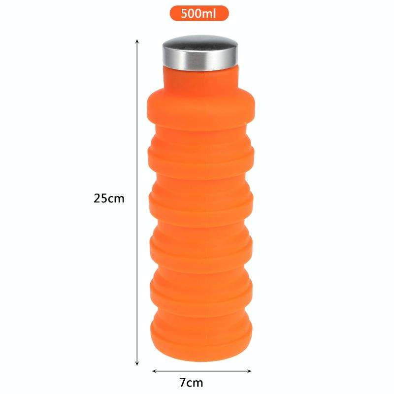 Portable Silicone Water Bottle Retractable Folding Coffee Bottle Outdoor Travel Drinking Sport Dr...