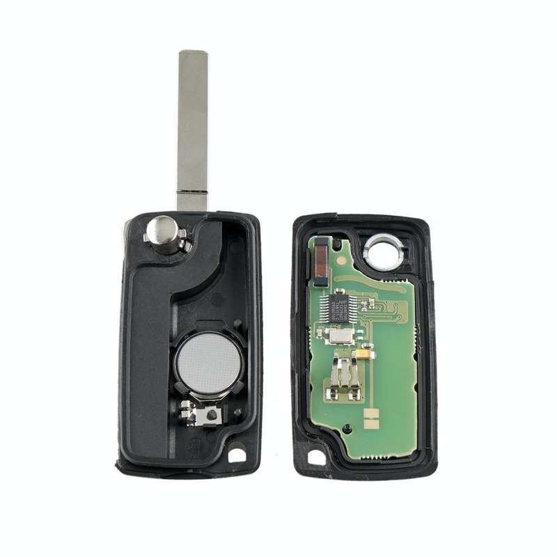 For PEUGEOT 2 Buttons Intelligent Remote Control Car Key with Integrated Chip & Battery & Holder,...