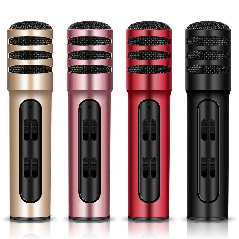 BGN-C7 Condenser Microphone Dual Mobile Phone Karaoke Live Singing Microphone Built-in Sound Card...
