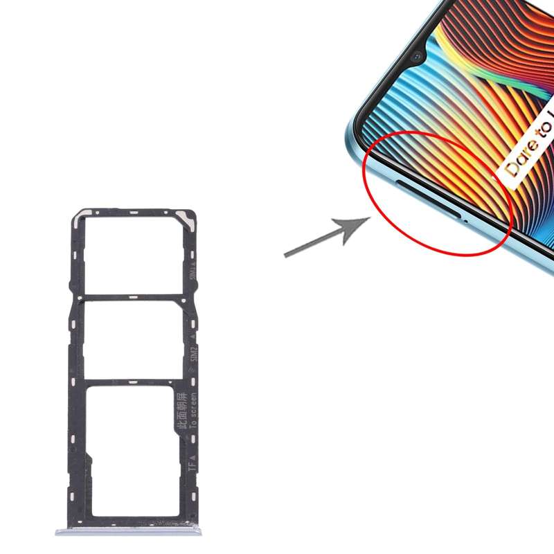 For OPPO Realme Narzo 20  SIM Card Tray + SIM Card Tray + Micro SD Card Tray (Silver)