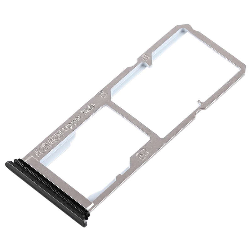 For Vivo Y75 2 x SIM Card Tray + Micro SD Card Tray (Black)