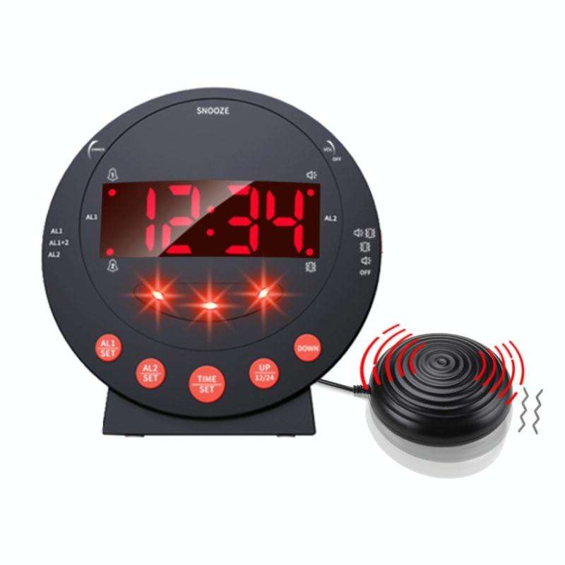 TS-BC600 Powerful Vibrating Digital Alarm Clock For The Hearing-impaired Elderly