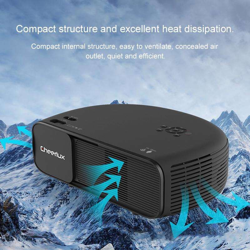Cheerlux CL760 4000 Lumens 1920x1080 1080P HD Smart Projector, Support HDMI x 2 / USB x 2 / VGA /...
