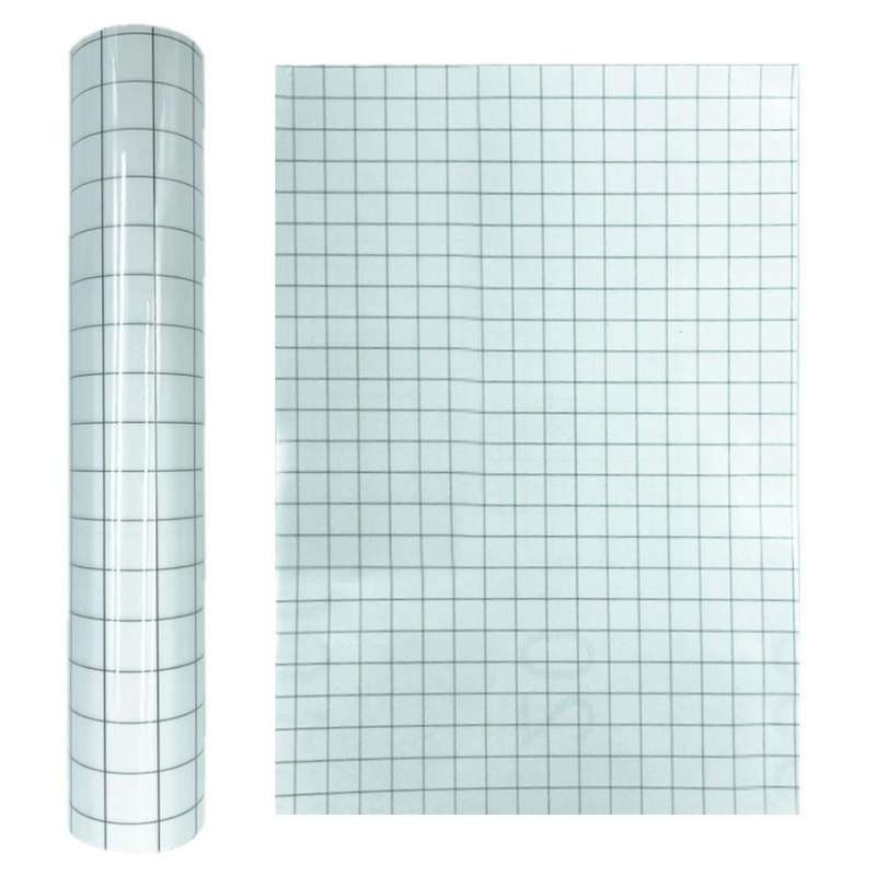 30cm x 500cm Self Adhesive Clear Lattice PVC Vinyl Positioning Transfer Film(Black)