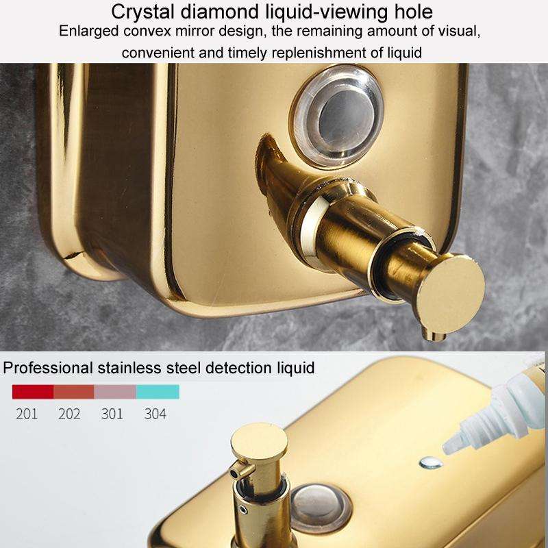 304 Stainless Steel Bathroom Soap Dispenser Simple Hotel Home Wall Mounted Manual Shower Fluid Bo...