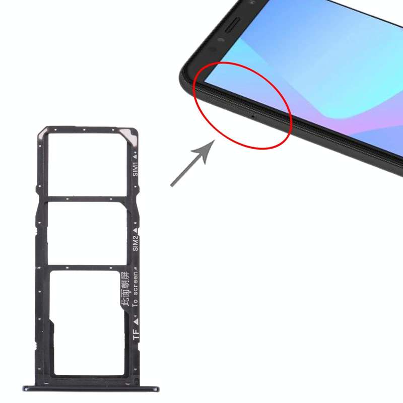 SIM Card Tray + SIM Card Tray + Micro SD Card Tray for Huawei Y6 (2018) (Black)