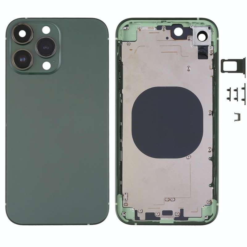 Frosted Frame Back Housing Cover with Appearance Imitation of iP13 Pro for iPhone XR(Green)