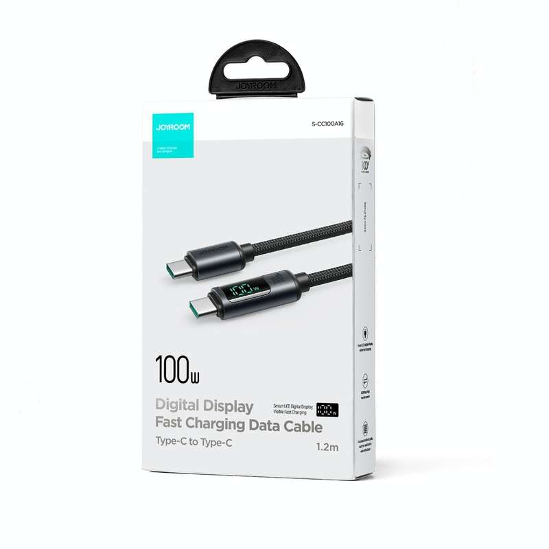 JOYROOM S-CC100A16 100W USB-C / Type-C to USB-C / Type-C Digital Display Fast Charging Data Cable...