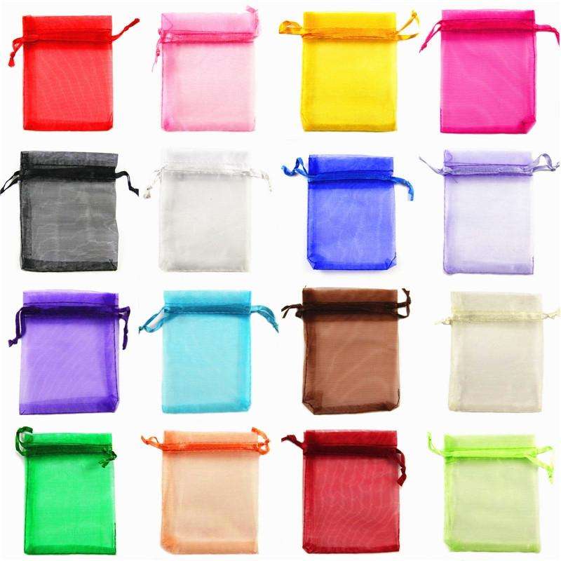 100 PCS Organza Gift Bags Jewelry Packaging Bag Wedding Party Decoration, Size: 7x9cm(D16 Lake Blue)