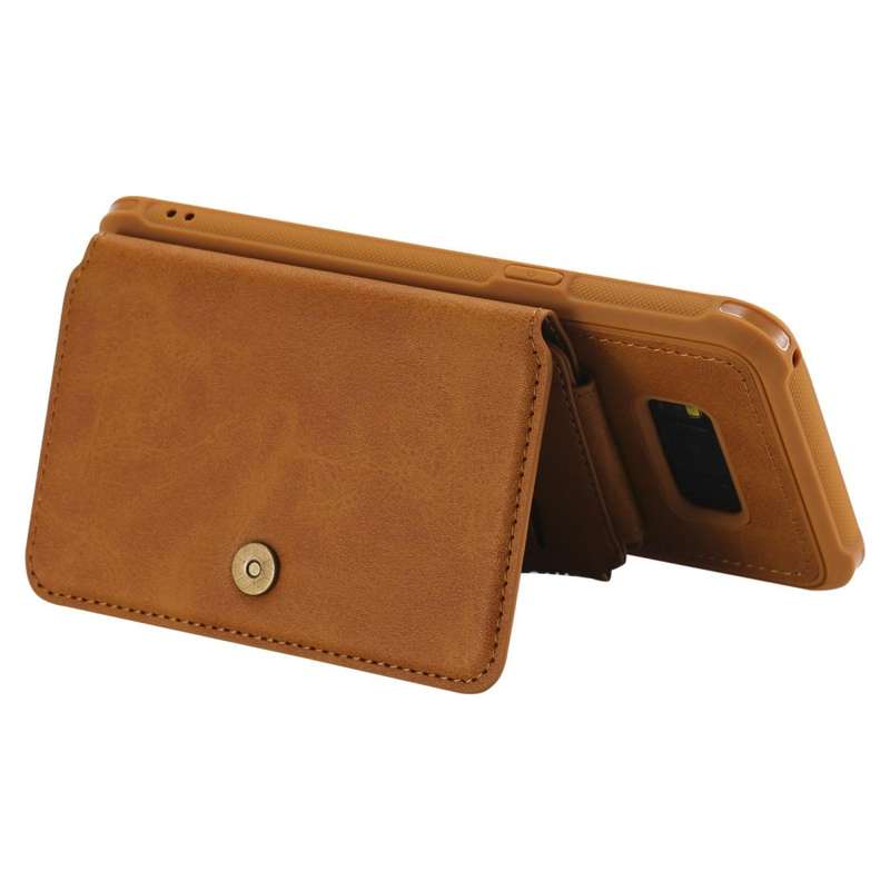 For Galaxy S8 Plus Zipper Shockproof Protective Case with Card Slots & Bracket & Photo Holder & W...