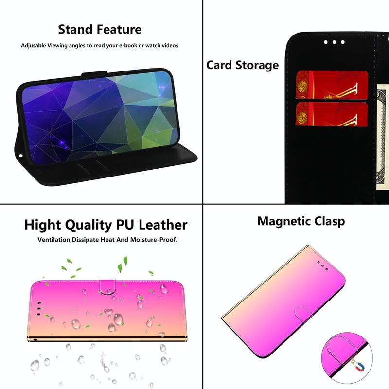 For OPPO Reno8 Pro Imitated Mirror Surface Flip Leather Phone Case(Gradient Color)