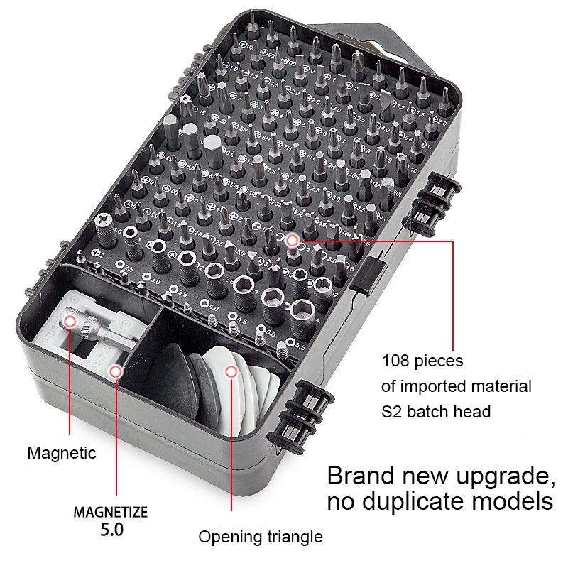 138 in 1 DIY Mobile Phone Disassembly Tool Clock Repair Multi-function Tool Screwdriver Set (Grey)