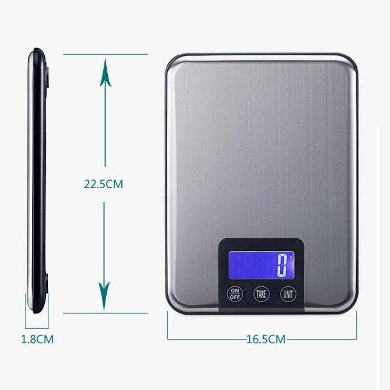 15kg x 1g Stainless Steel High Precision Kitchen Touch Electronic Scale, Load Bearing:15kg