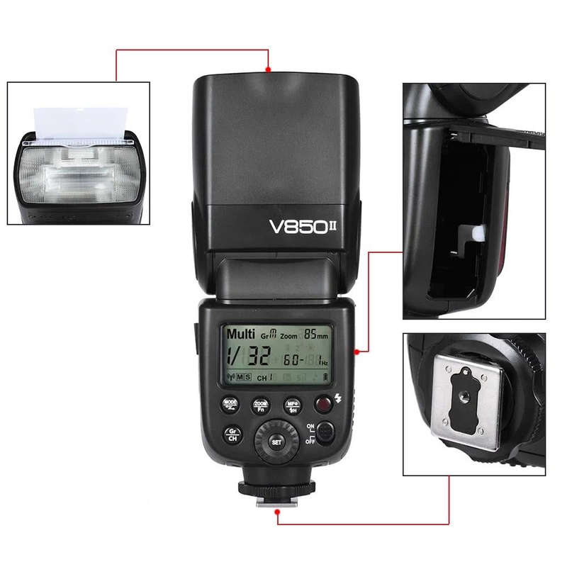 Godox V850II 2.4GHz Wireless 1/8000s HSS Flash Speedlite for Canon / Nikon DSLR Cameras(Black)