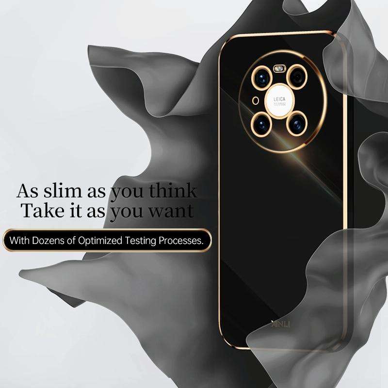 For Huawei Mate 40 XINLI Straight 6D Plating Gold Edge TPU Shockproof Case(Black)