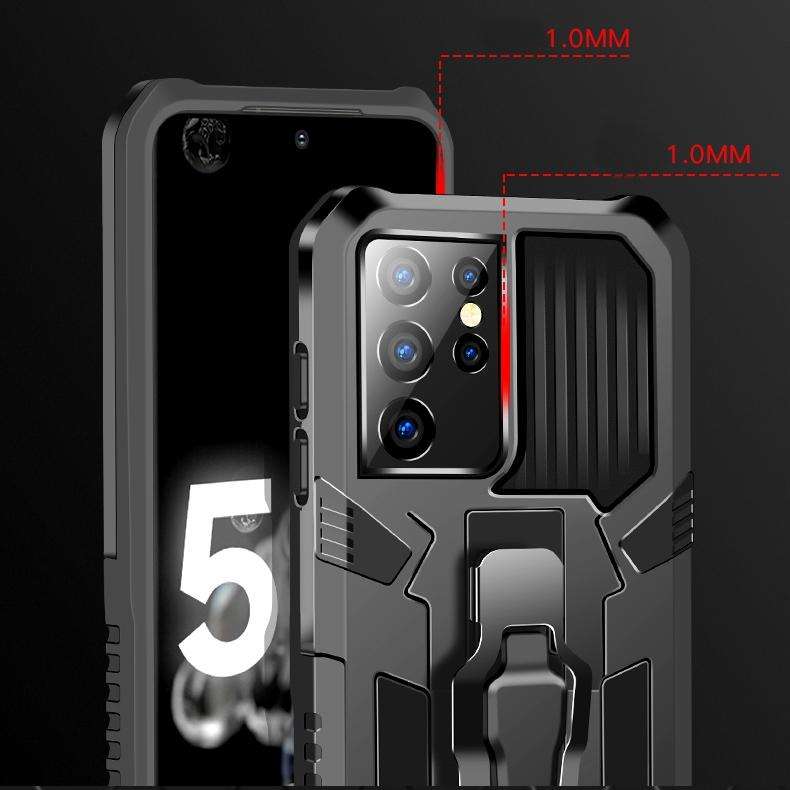 For Samsung Galaxy S21+ 5G Machine Armor Warrior Shockproof PC + TPU Protective Case(Black)