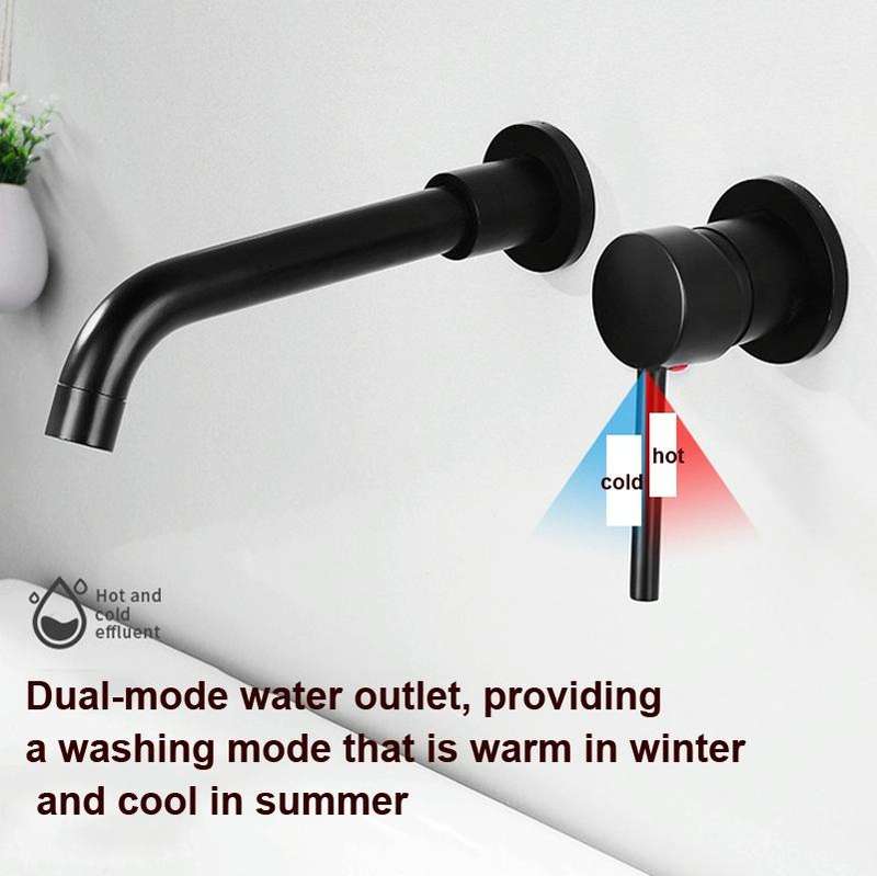 In-wall Hidden Concealed Faucet Hot and Cold Copper Mixing Valve, Specification: Silver Conjoined