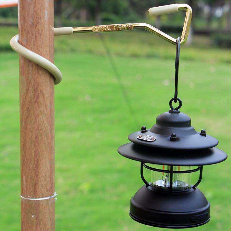 COOL CAMP Outdoor Canopy Pole Hook Portable Camping Light Hanger 22mm Black