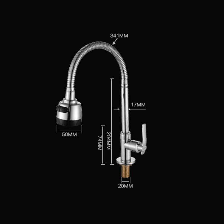 Kitchen Faucet Anti-splash Head Wash Basin Sink Universal Rotatable Faucet Full Copper Joint, Sty...