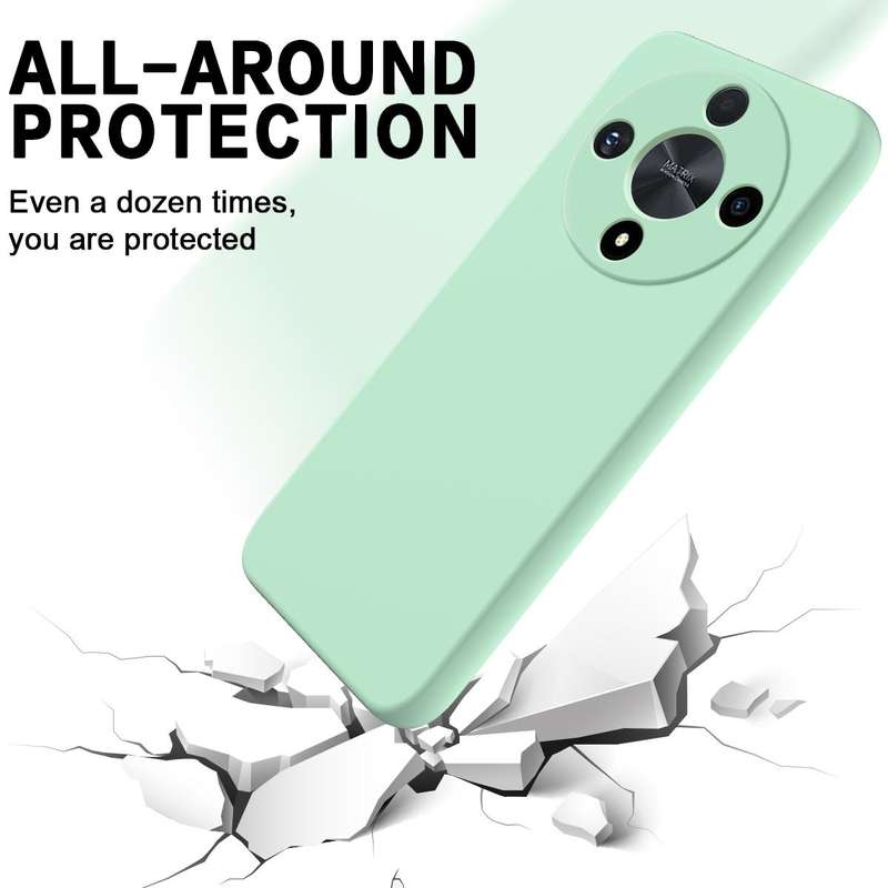 For Honor X9b Solid Color Liquid Silicone Dropproof Full Coverage Protective Case(Green)