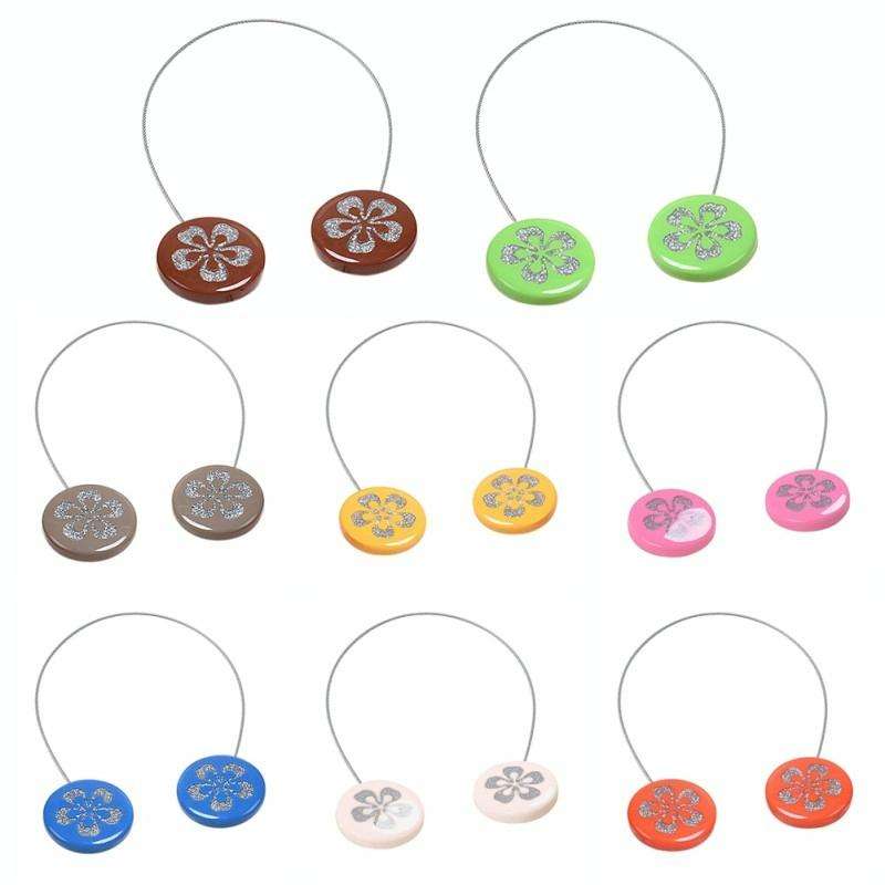 2 PCS Simple Modern Magnet Wire Curtain Buckle Magnetic Free Installation Curtain Strap Tie Wire ...