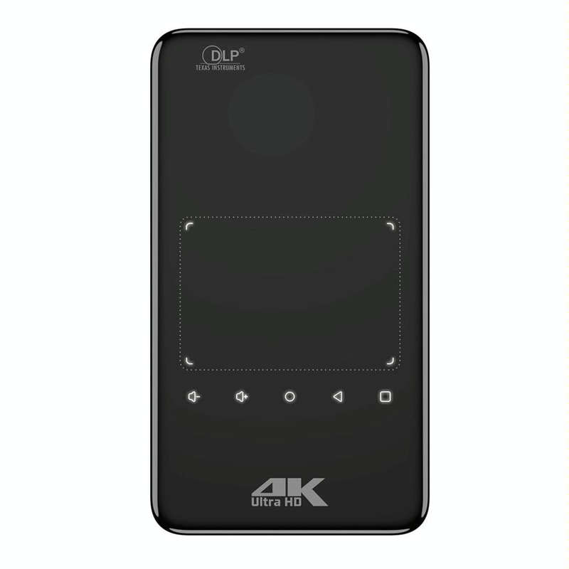 S90 DLP Android 9.0 1GB+8GB 4K Mini WiFi Smart Projector, Power Plug:AU Plug(Black)