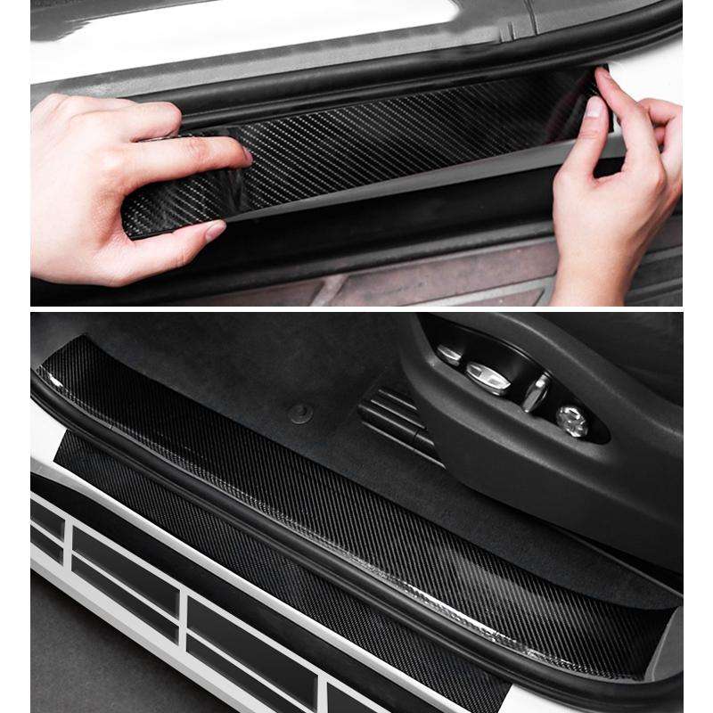 Universal Car Carbon Fiber Door Anti-collision Strip Protection Guards Trims Stickers Tape, Size:...