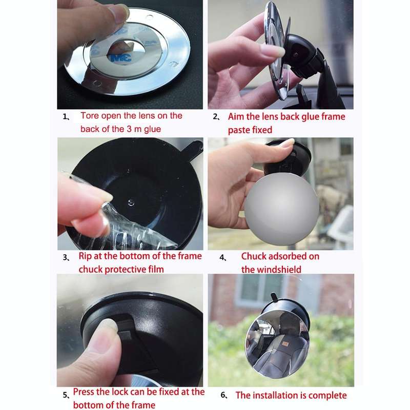 Car Auto 360 Degree Adjustable Baby View Mirror Rear Baby Safety Convex Mirror, Diameter: 85mm(Bl...