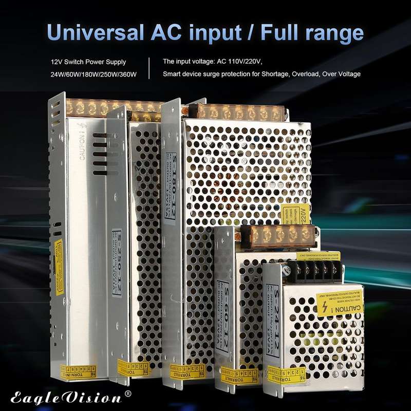 AC 220V to DC 12V 30A 360W Power Adapter AC-DC Converter Step Down Module Voltage Transformer Swi...