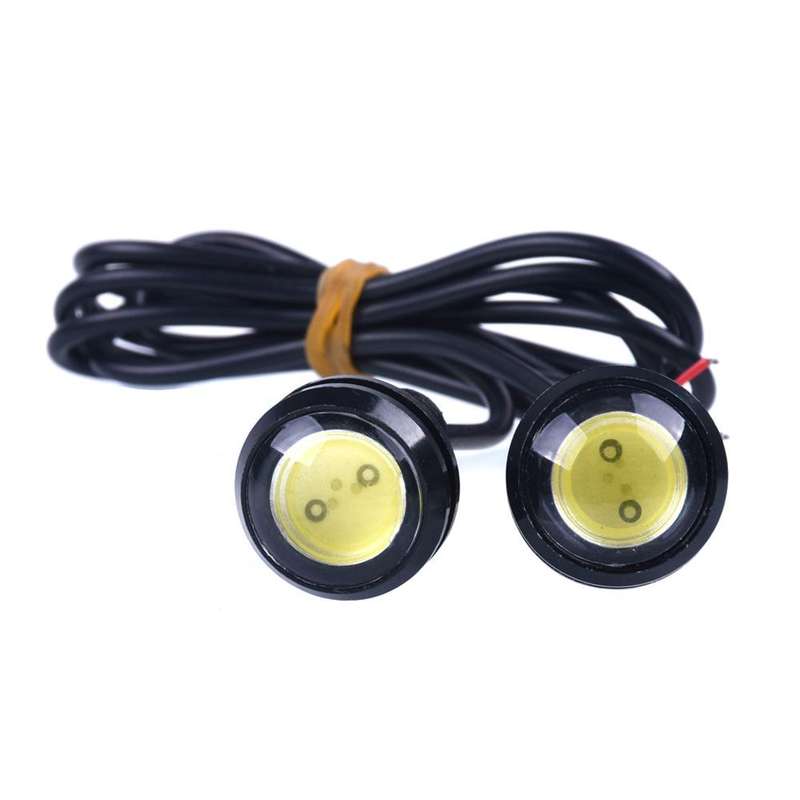 10 PCS 23mm 1.5W DC9-80V Motorcycle Eagle Eye Light Double Lens(White Light)