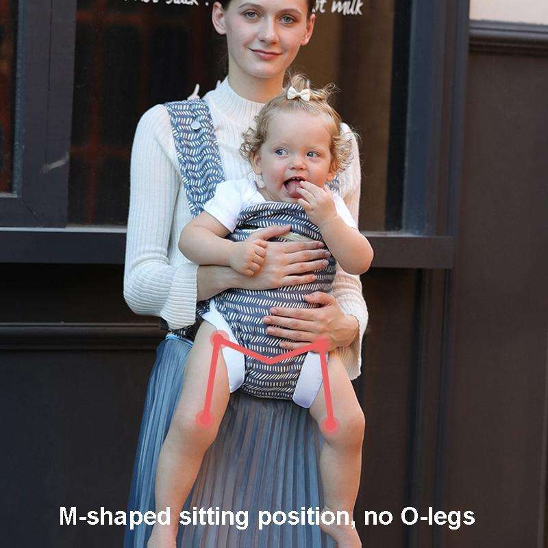 Kangaroo Baby Portable Multifunctional Baby Carrier Front Hold Baby Breathable Carrier(White Stri...