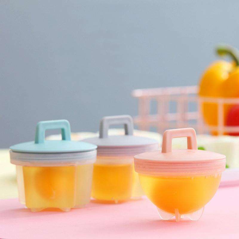 4 in 1 Poached Egg Mold Set Household Poached Egg Egg Cup Egg Steamer with Oil Brush(Grey)