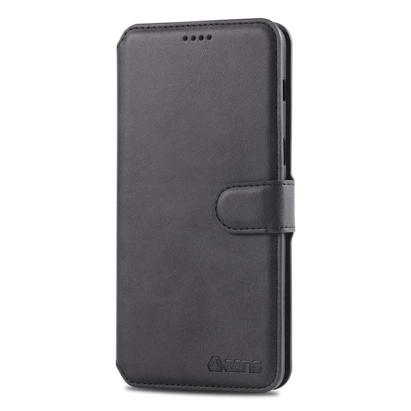 For Galaxy A8 2018 AZNS Calf Texture Magnetic Horizontal Flip PU Leather Case with Holder & Card ...