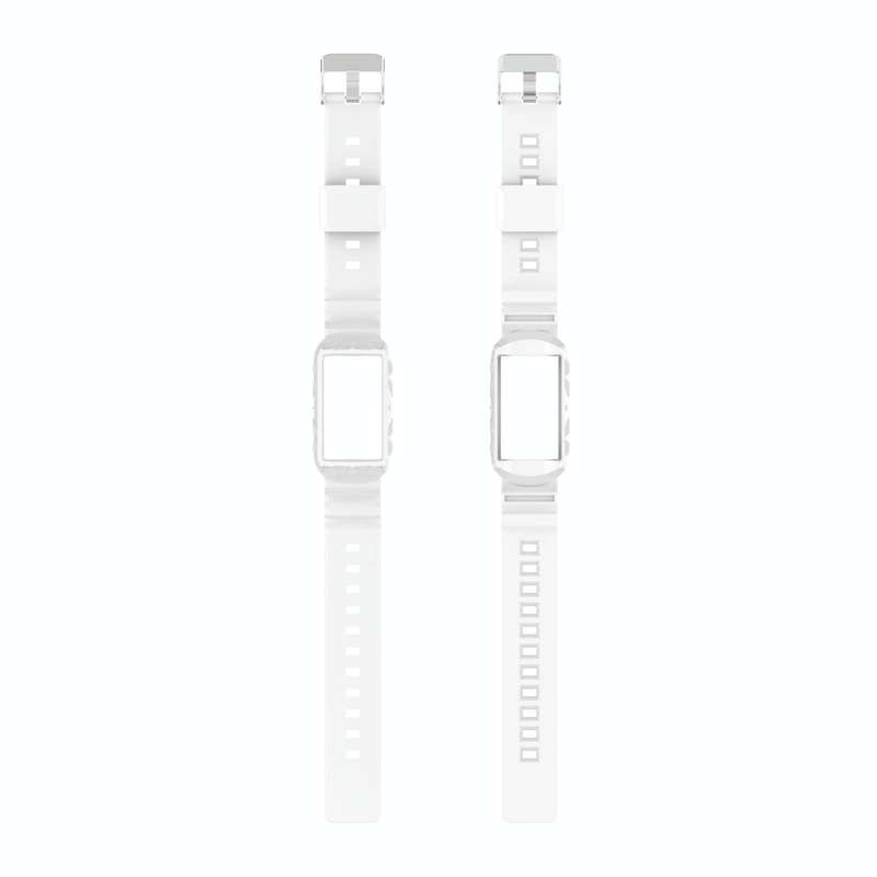 For Fitbit Charge 4 SE Silicone One Body Armor Watch Band(White)